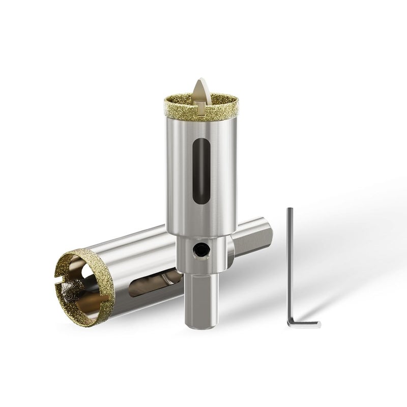 CSOOM 2PCS 7/8"(22mm) Diamond Hole Saw with Center Drill Bit, One-Touch Positioning, Easy to Penetrate Hard Materials Such as Ceramic, Tile, Glass, Granite, Marble, etc. - Image 1